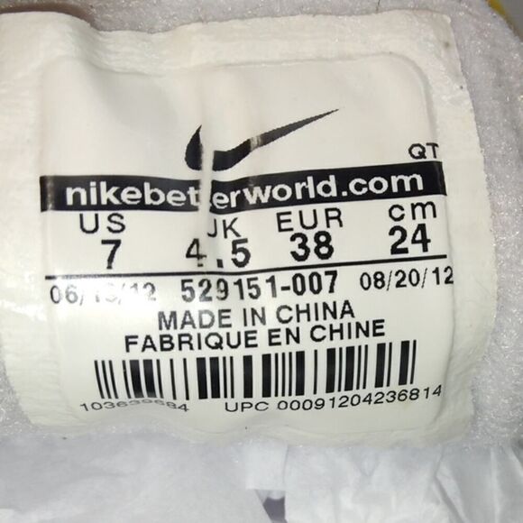 Nike Lunarlon Live Strong Womens Pre-owned Gray/Yellow Sneakers - sz. 7 - Picture 6 of 6